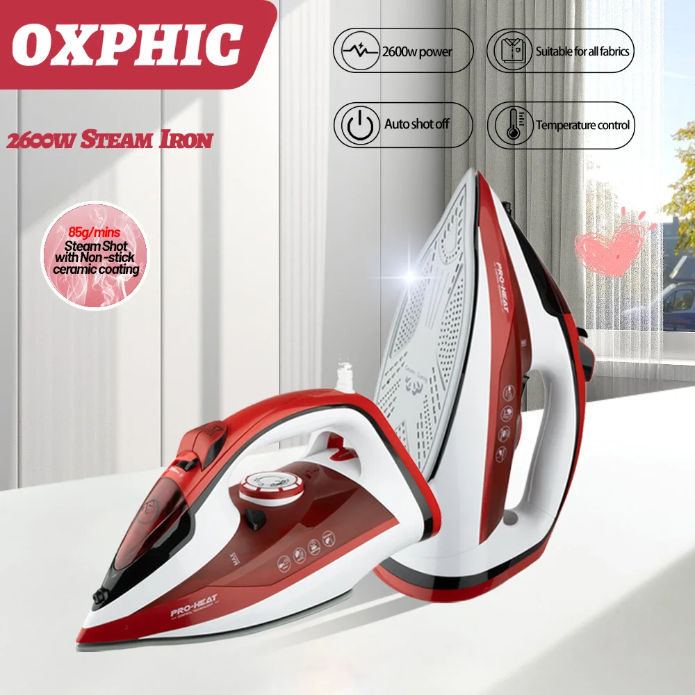 

Электрический Вертикальный паровой утюг OXPHIC 2600 Вт для одежды, профессиональная Глажка одежды, керамическая пластина, автоматическое отключение, бытовая техника