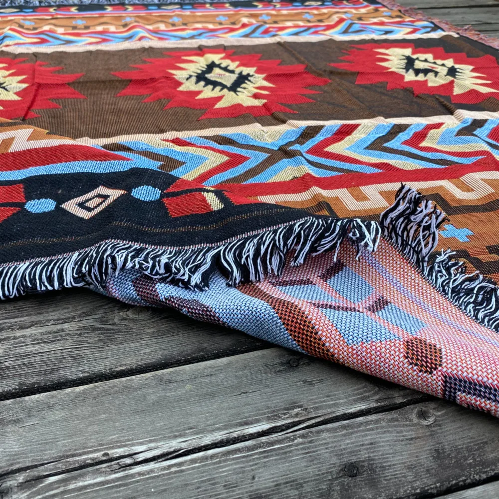 Sofa Decor Woven Thread Blanket Outdoor Rugs Camping Picnic Mat Boho Nordic Bed Plaid Couch Cover Carpet Tassels |