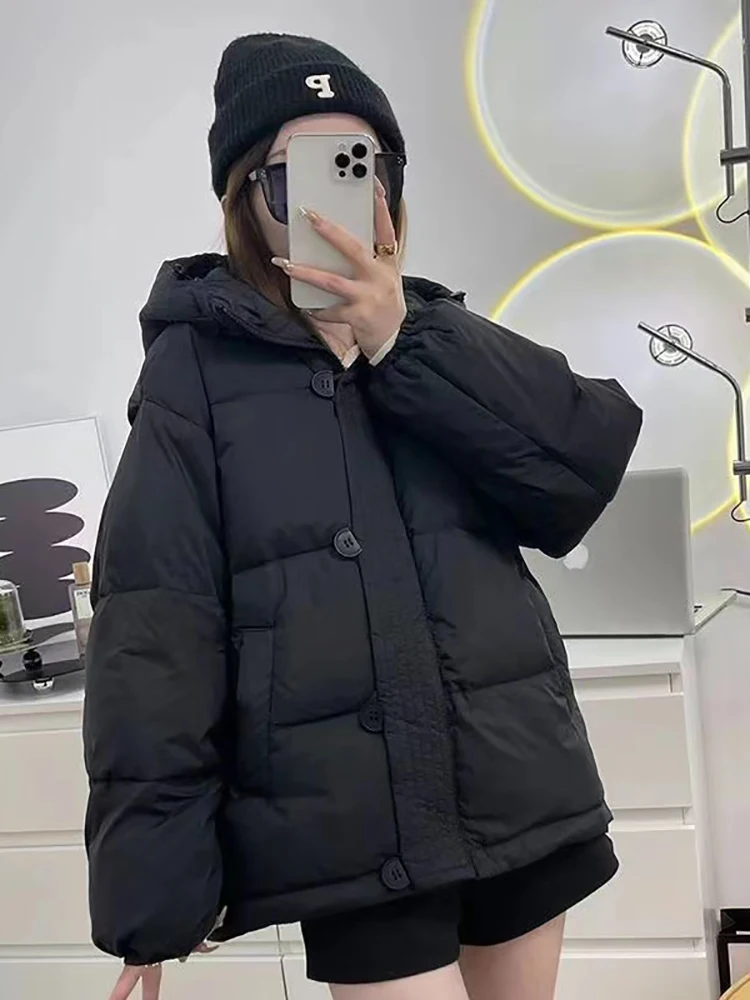 AOSSVIAO Women Thicken Warm Parka Coat Loose Oversized Women's Winter Bread Coat Hooded Outwear Padded Woman Parkas Jackets