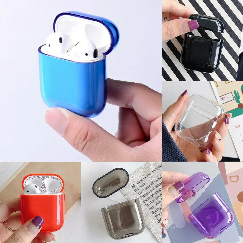 

For Apple AirPods Transparent Case Cover AirPod Candy Color Hard PC Protector