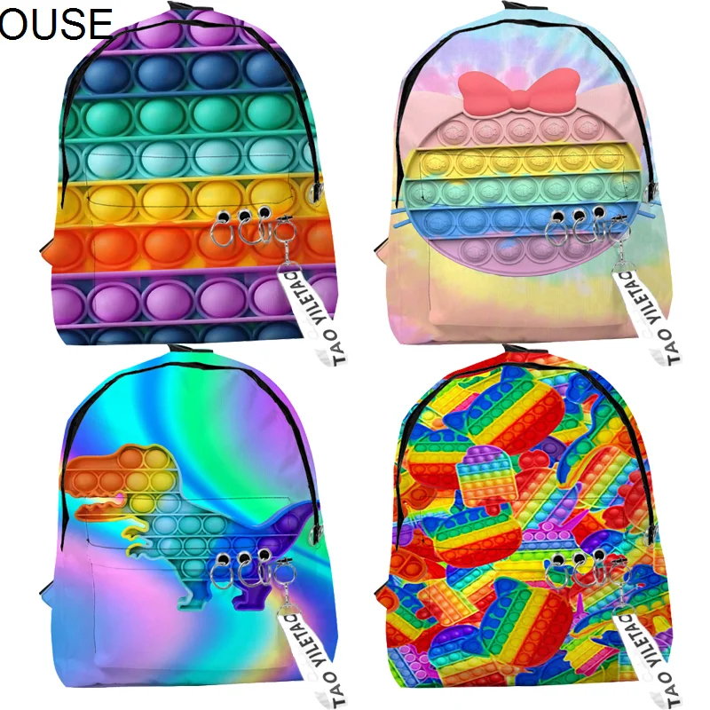 YOUSE школьные 3D сумки с пузырьками для детей, милые Мультяшные сумки для книг для мальчиков и девочек, рюкзаки для подростков, Детские рюкзаки...