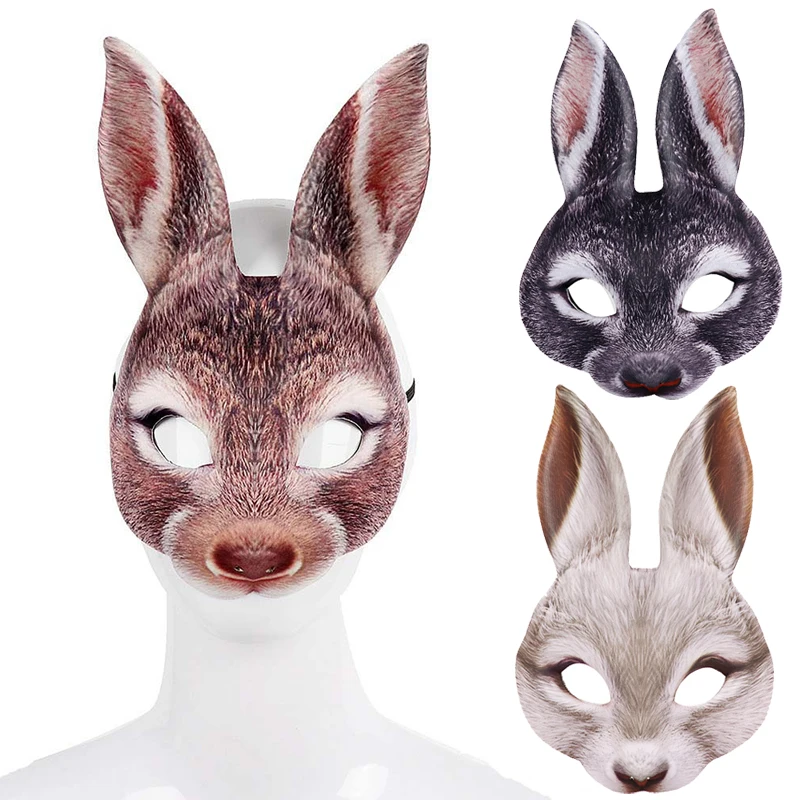 

Rabbit Modeling Mask Carnival Party Performance Decoration Masquerade Party Dress Up Prop EVA Half Face Mask Animal Cartoon Mask