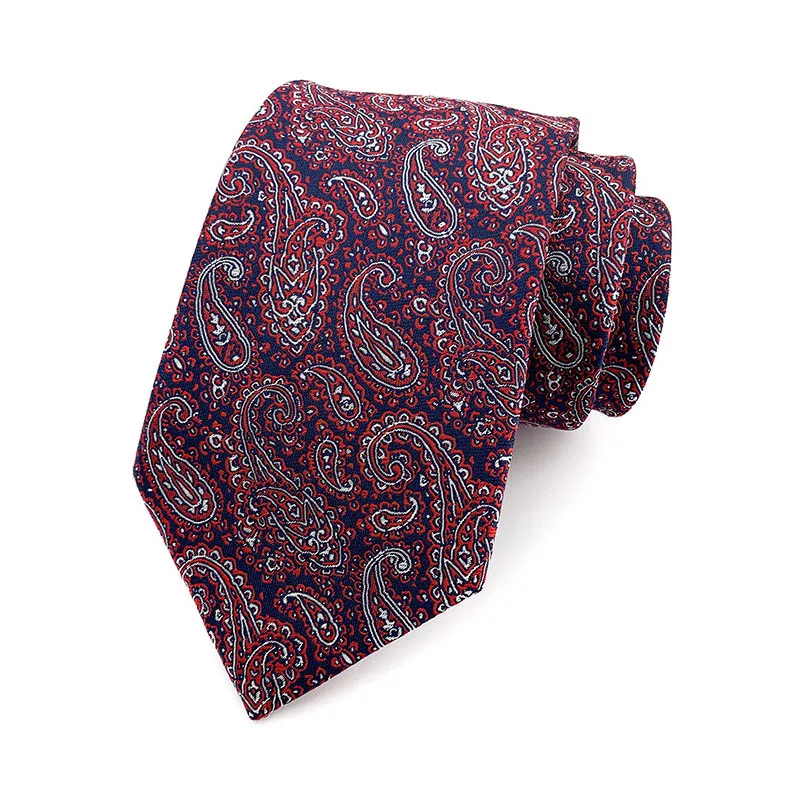 

Fashion 100% Silk Mens Tie 8cm Width Man Necktie Long Red Blue Paisley Patterned For Wedding Party Gravatas Para Homens YUW13