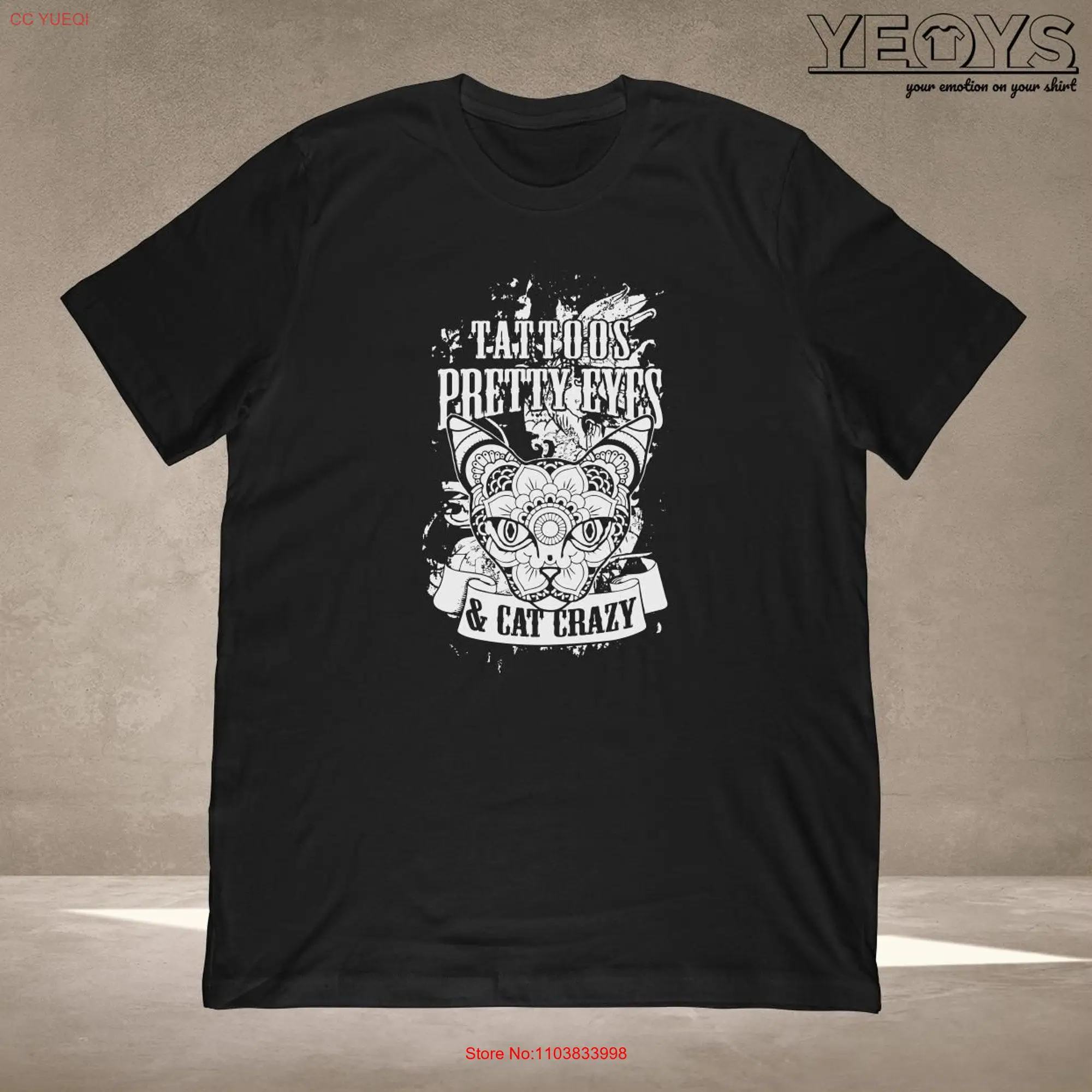 Тату-футболка для кошки Татуированная мама крутая и сумасшедшая длинная или