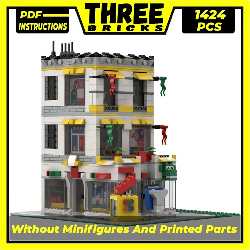 Модель Street View Moc строительные кирпичи блоки угловая технология магазина