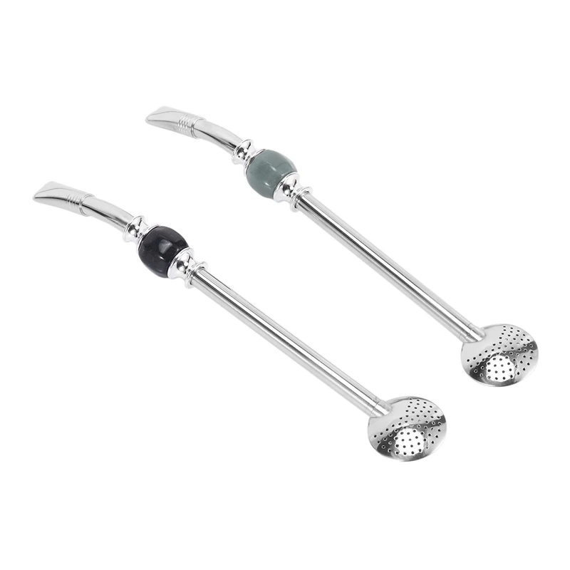 

Stainless Steel Spoon Straw 8.6 Inch Yerba Mate Bombillas Removable Head Filter,Set Of 2 Removable Straw Brush