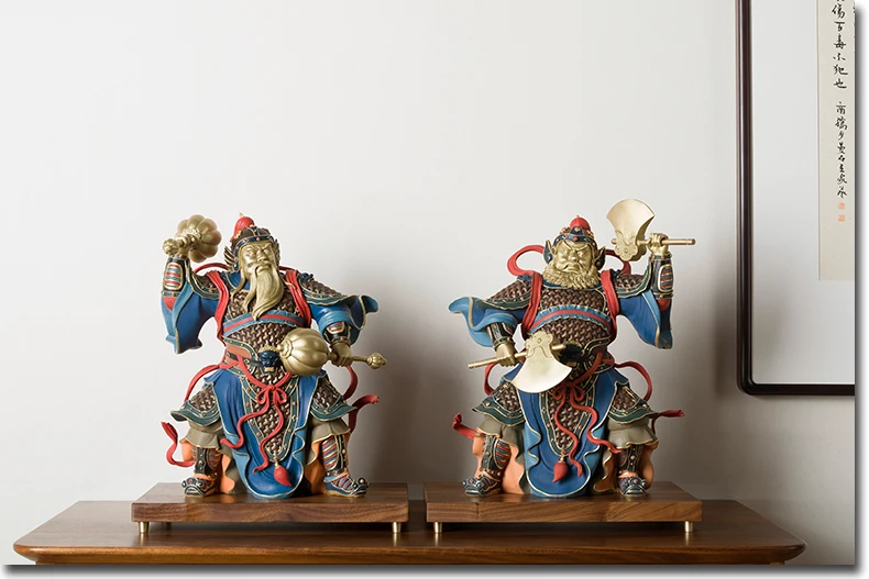 Пара европейских и американских высококачественных медных мужчин SHEN door-god