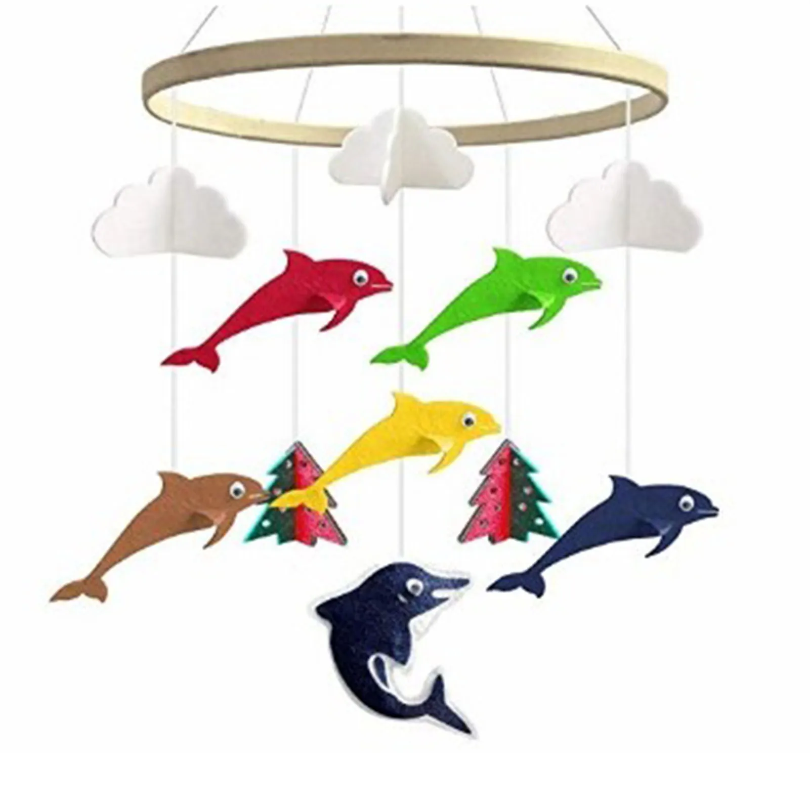 

Nursery Ceiling Infant Toys Wind Chime Hanging Dolphin Decorative Bed Gift Rattle Cartoon Newborn Cute Animal