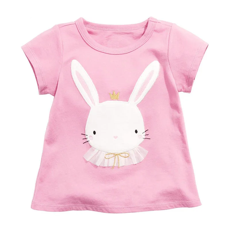 Kids Girls Summer Cotton Cute T-shirts Tops Toddler Tees Clothes Children Cloth T-shirt Knitted Children's Cotton Suit T-shirt