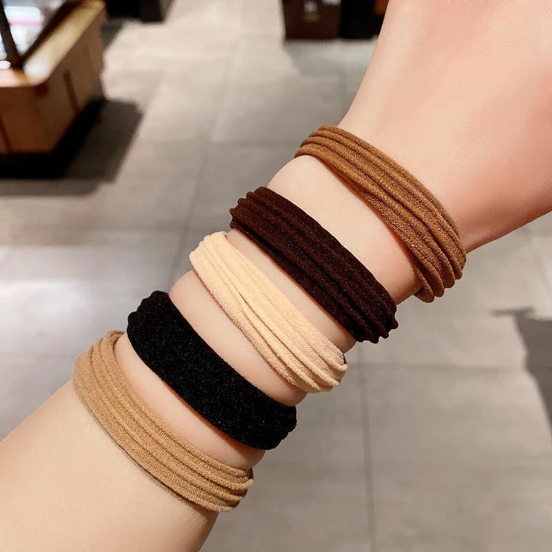 10 шт. высокоэластичная бесшовная веревка для волос женщин и девочек прочный