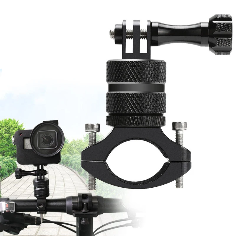 360 Degrees Rotary Aluminum Bike Bicycle Handlebar Mount for Gopro Hero11 10 9 8 7 6 5 Session 1/4 Screws Action Camera Mounting