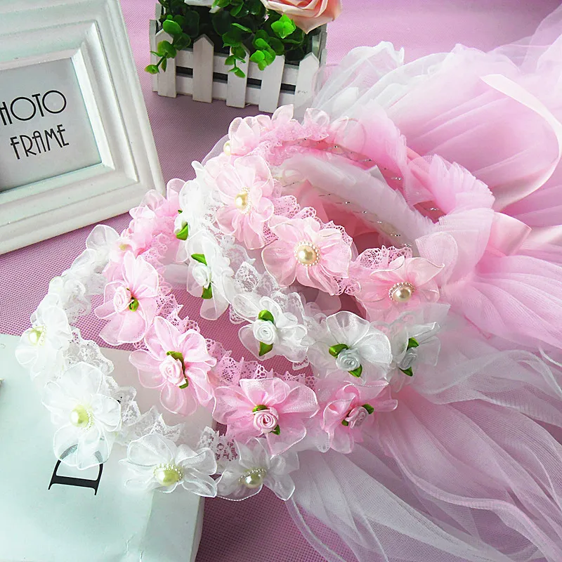 

Baby Girl Lace Flower Crown Head Veil Band Hair Accessories Lovely Embroidery Headband for Grils Hair Band Hair Bow Princess