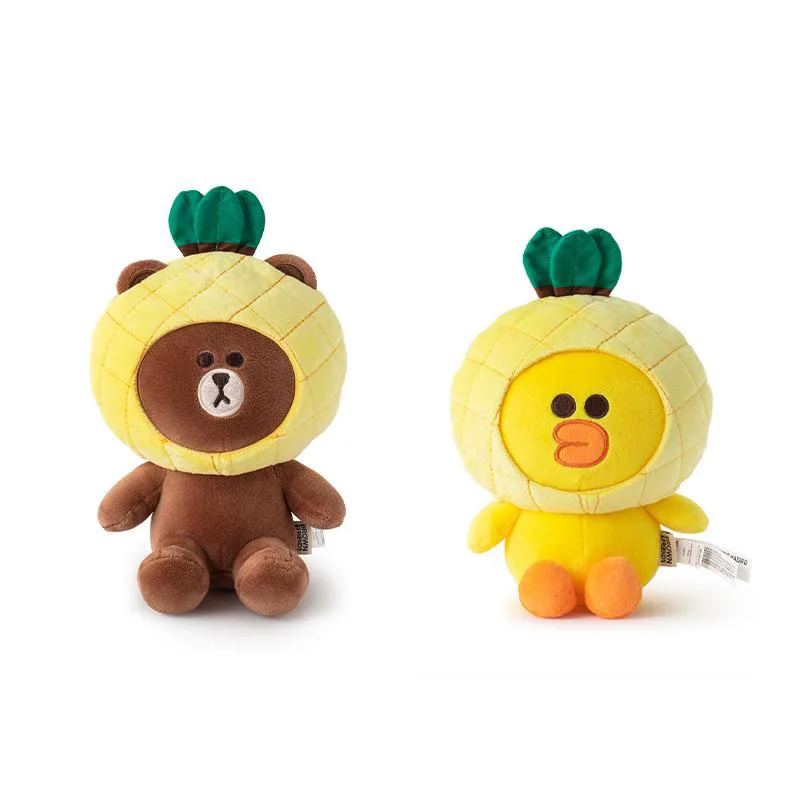 

LINE FRIENDS Fruity Series Kawaii Brown Sally Cartoon Plush Toy Cute 23CM Anime Pineapple Plush Doll Toy Girls Birthday Gift