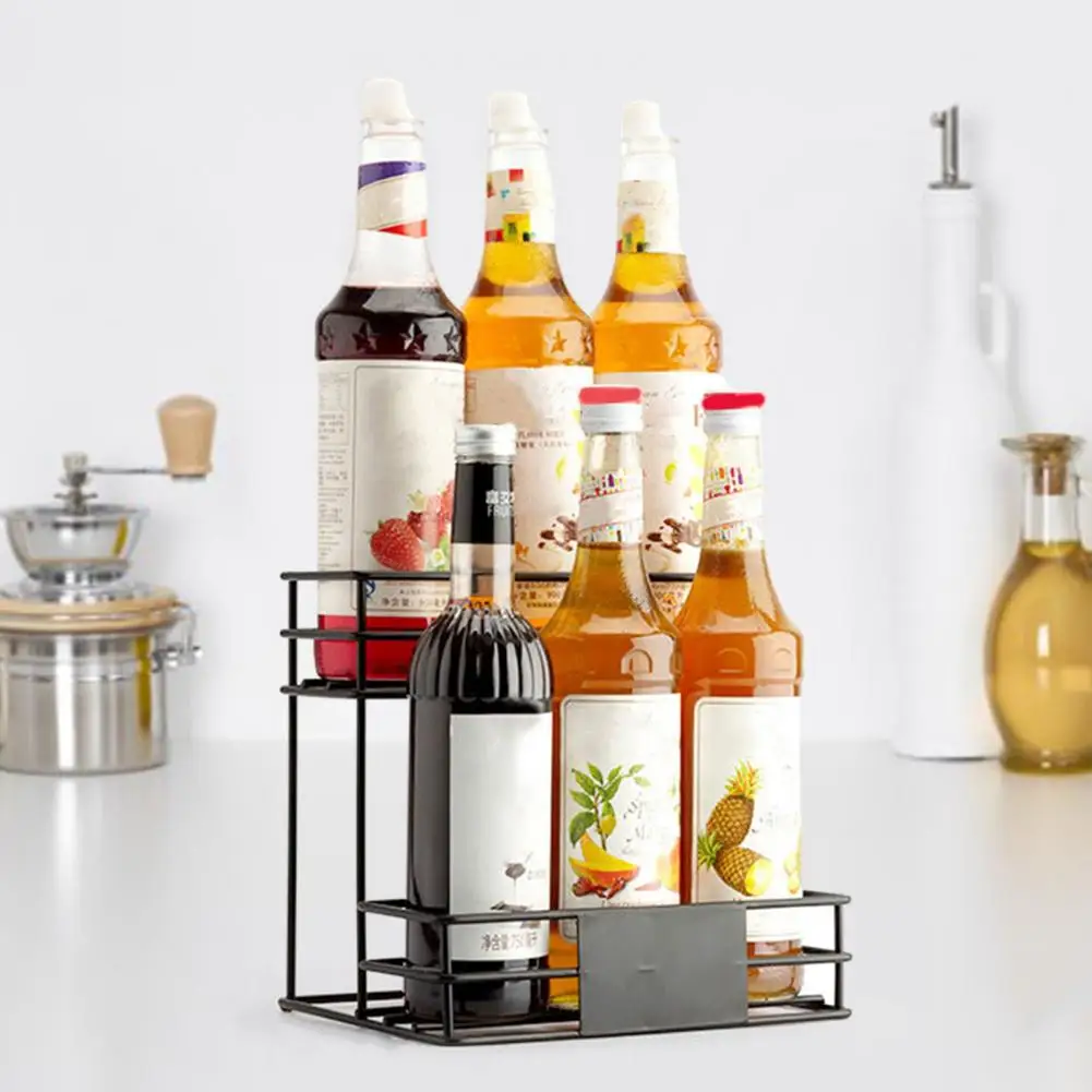 

Easy to Spice Rack Versatile Kitchen Organizer 2 Tier Seasoning Rack Coffee Syrup Stand Shelf for Bottles Wine Dressing