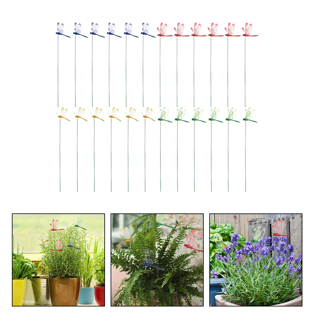 

Lawn Inserted Ornament Garden Dragonfly Decor Outdoor Stakes Yard Decoration Flower Pot