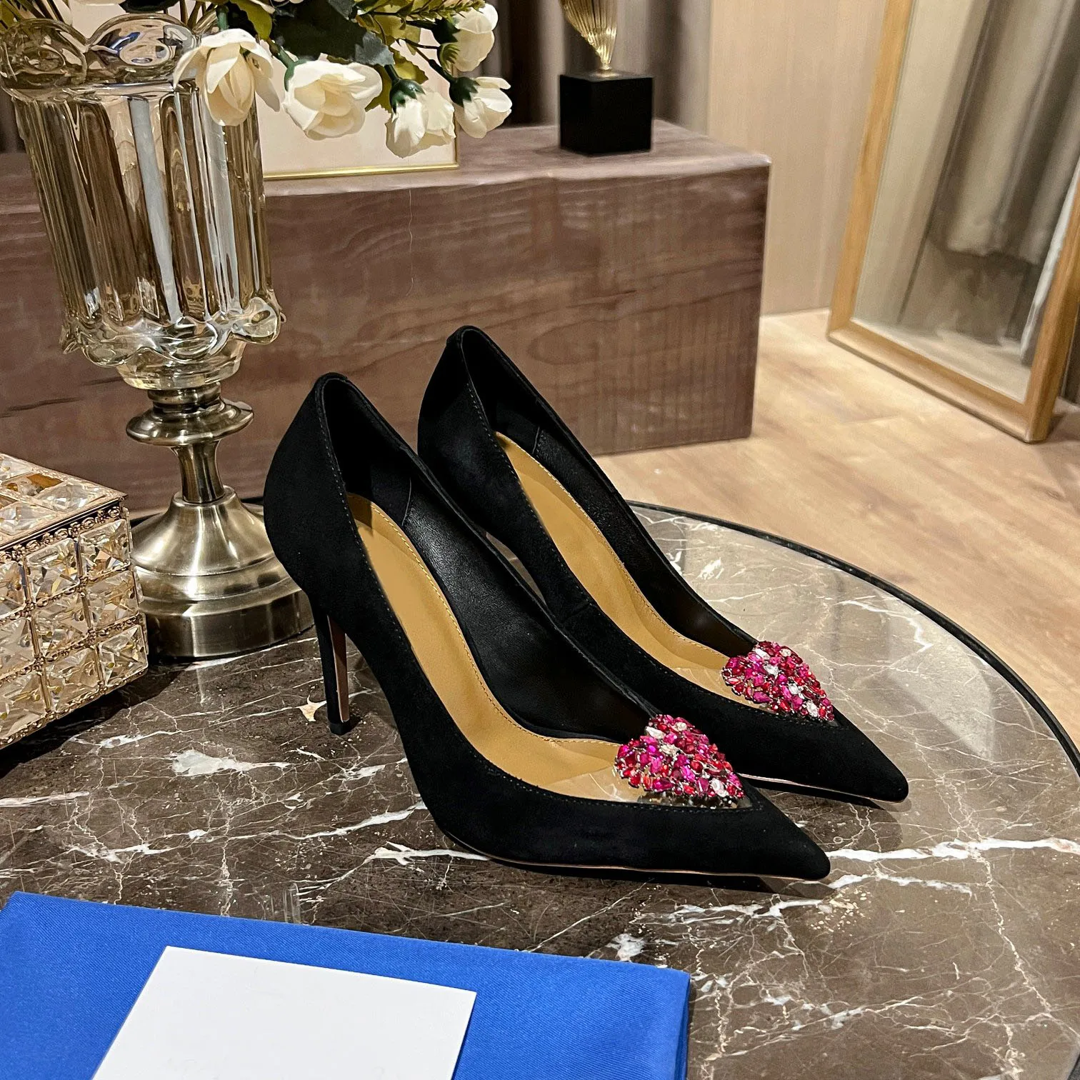 

Women Shoes Love Me Pump 105 Black Jeweled Embellishment