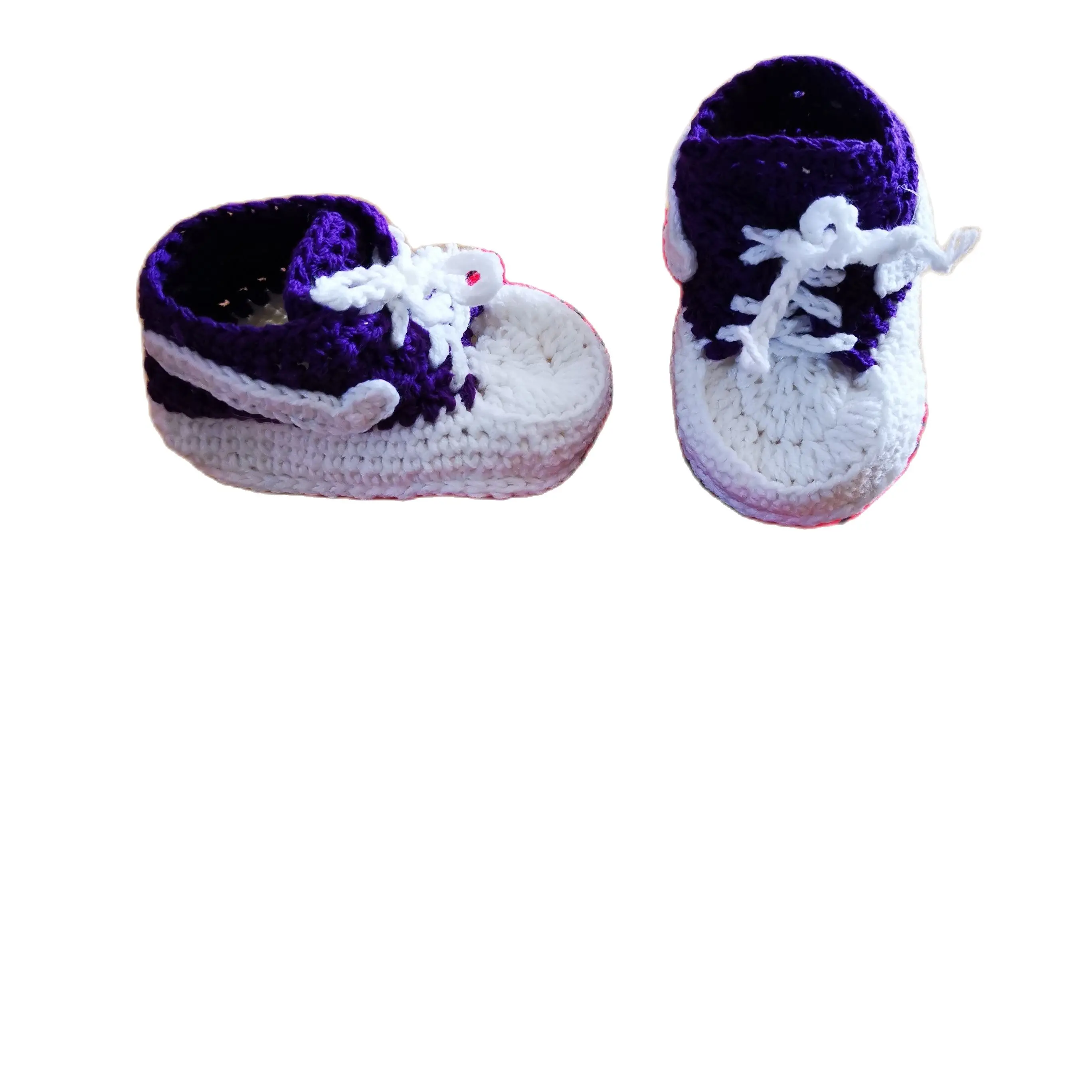 QYFLYXUEHand Made Knitting Wool Crochet Baby Shoes And Socks Sports Baby Shoes images - 6