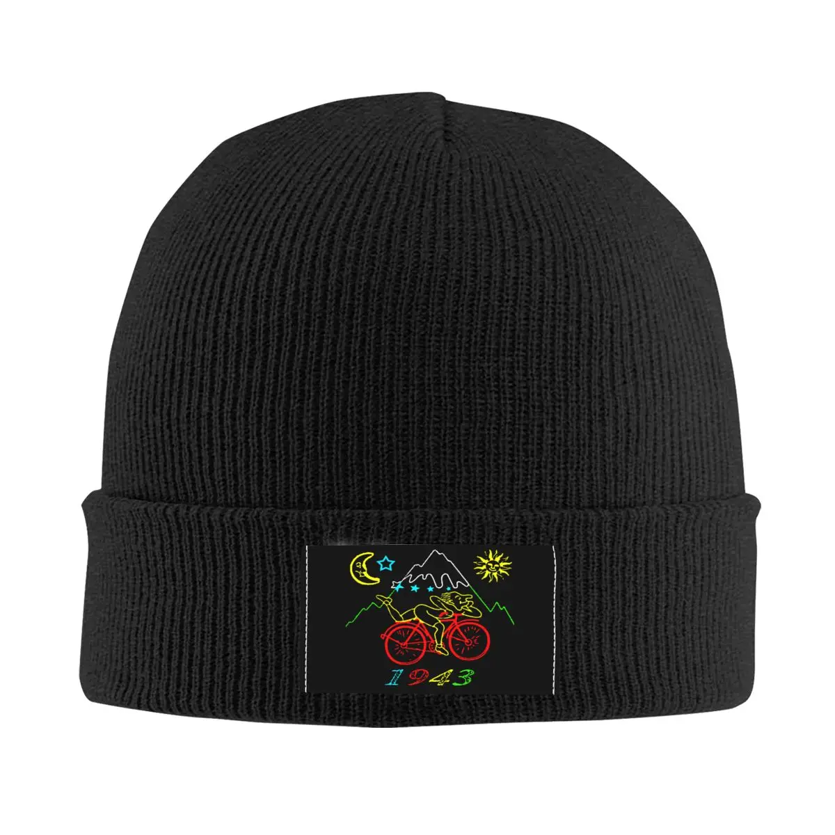 

LSD Bicycle Day 1943 Skullies Beanies Caps Hip Hop Winter Warm Women Men Knit Hats Unisex Adult Funny Acid Hofmann Bonnet Hats