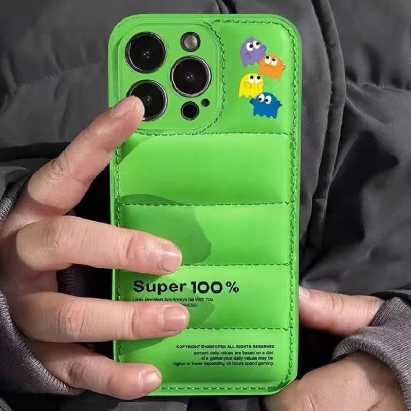 Для Apple 13 пуховик маленькие монстры письма xr чехол iphone X Max все в одном мягкий 12 pro |