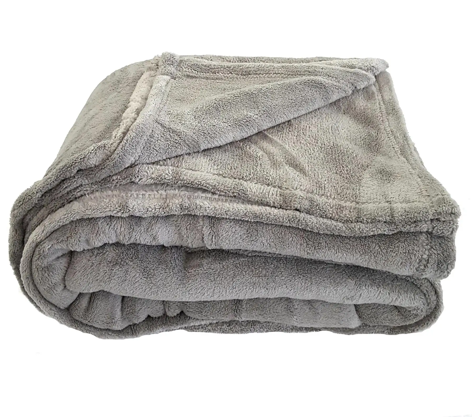 

Coral Fleece Throw Blanket Soft Elegant Cover Queen Gray