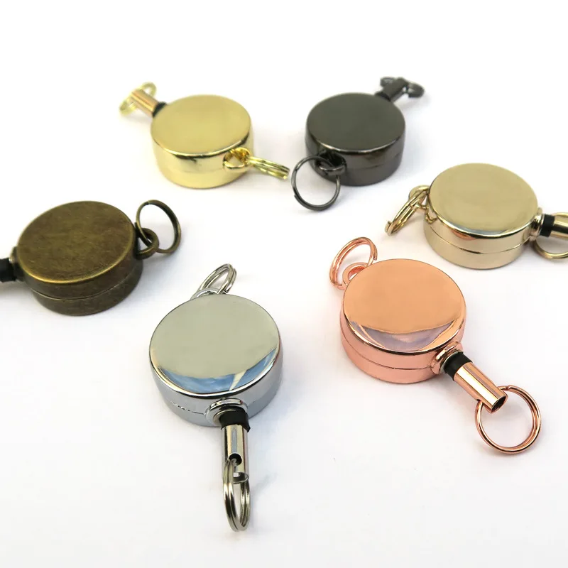 1 шт. металлический выдвижной Бейдж в стиле ретро, тянущаяся Пряжка, бейдж для удостоверения личности, катушка, держатель для дверных пропусков, зажим для защиты от потери, цепь, офисные принадлежности