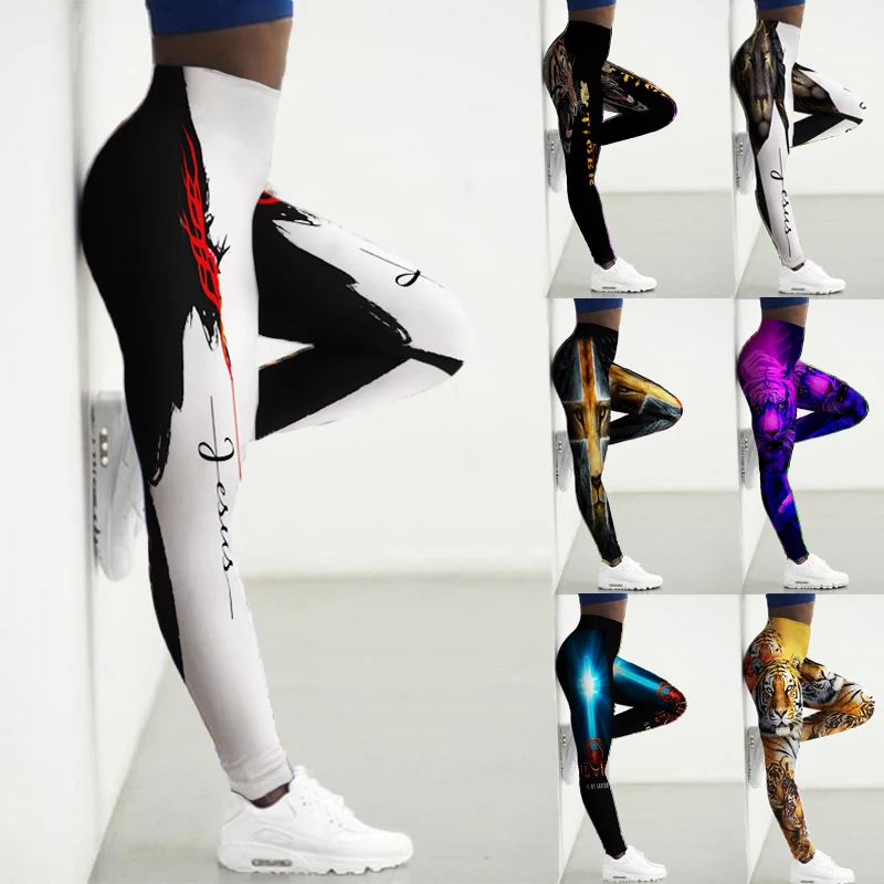 

Leggings Women High Waist 3D Tiger Print Tights Yoga Pants Animals Workout Legging Gym Clothing Fitness Leggins Female Legins