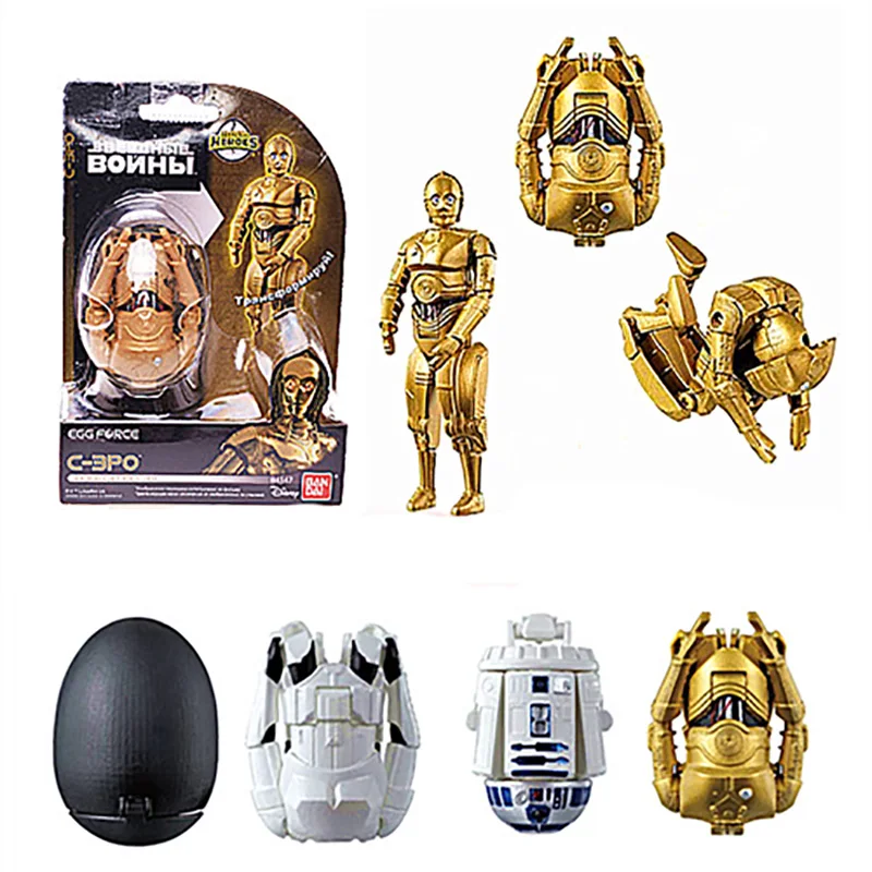 

Bandai Genuine STAR WARS Gashapon Toys C-3PO Master Yoda Stormtrooper R2-D2 Boba Fett Deformed Egg Action Figure Toys