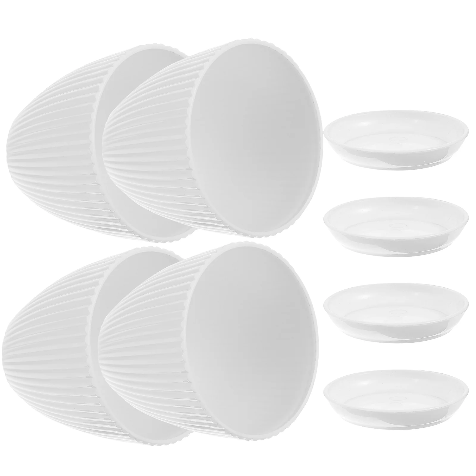 

4pcs Resin Plants Pots Orchid Plants Pots Orchid Nursery Planter Flower Pot with Saucer