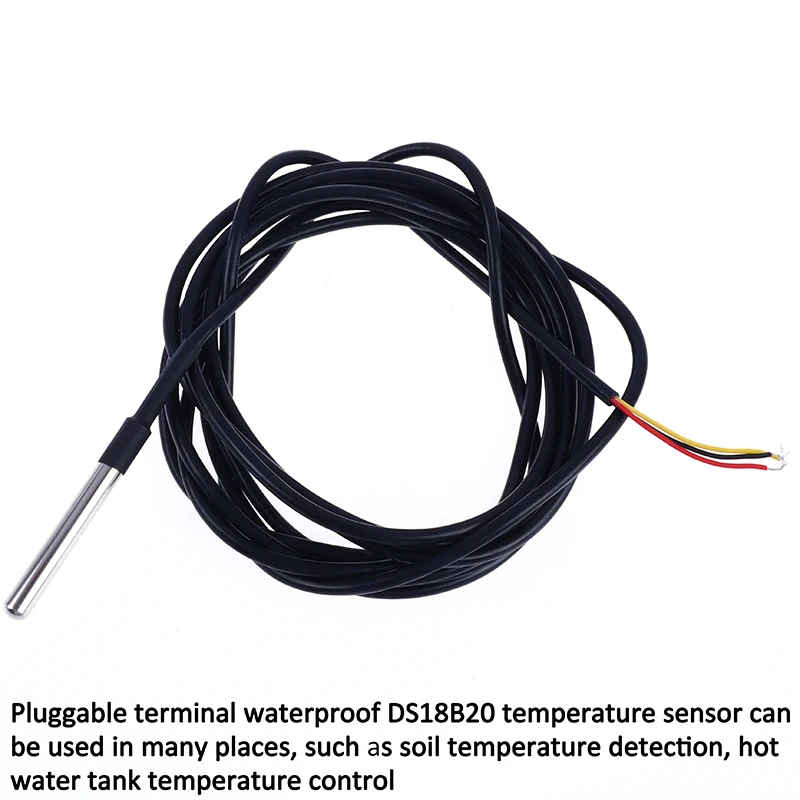 

Датчик температуры из нержавеющей стали DS18B20, Водонепроницаемый Температурный Зонд с кабелем, 1 м/3 м
