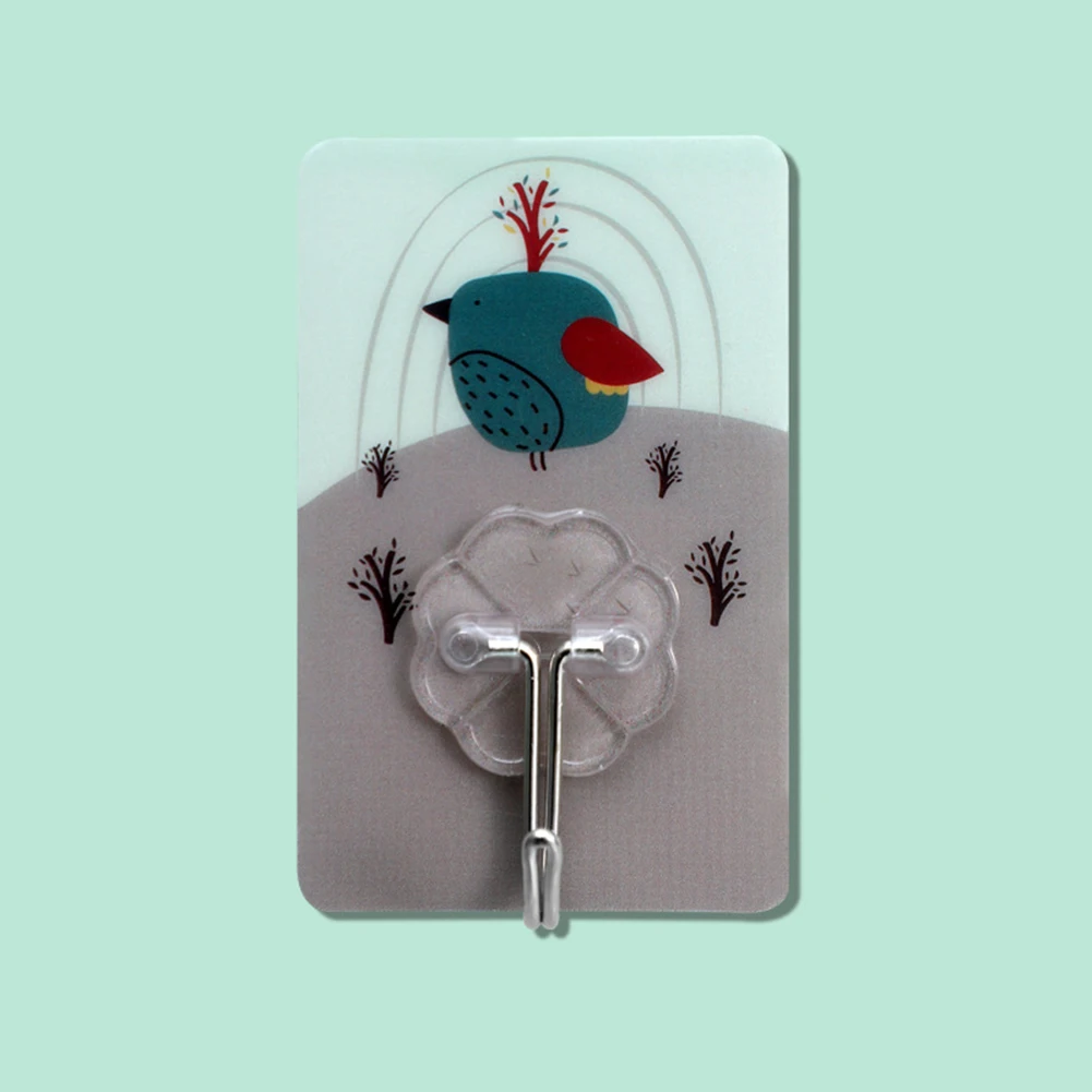 

Cute Cartoon Wall Hooks PVC Self-adhesive Wall Stickers Key Holder Hanging Clothes For Bathroom Organizer Hanger Accessories