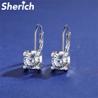 sherich bull head 0 51ct moissanite diamond 925 sterling silver versatile fashion simple drop earrings women brand fine jewelry