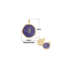 diy bracelet and necklace pendant making jewelry enamel charm celestial ornament enamel irregular round moon shape charm