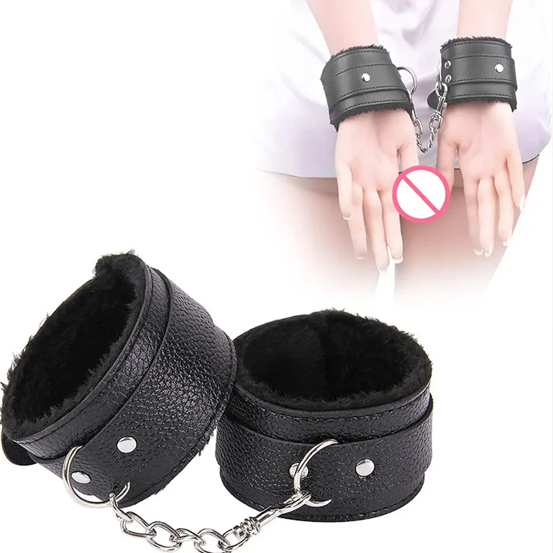 

Couples Toys Handcuffs PU Leather Wrist Handcuffs Ankle Shackles Adjustable Restraint Love Cuffs Belt New Toy Accessories