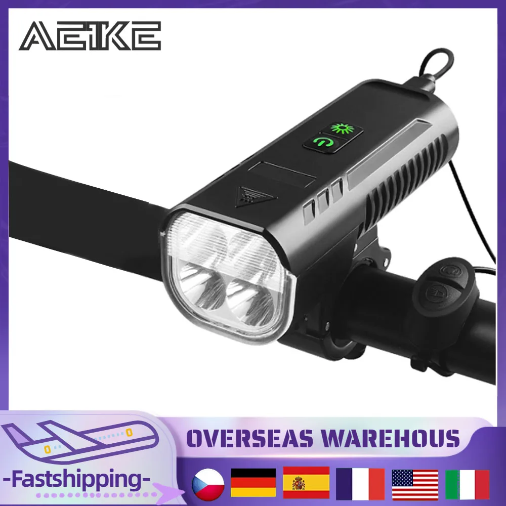 

Bike Front Light with Horn USB Rechargeable Bicycle Headlight Waterproof Cycling Night Riding Light Lamp 8 Lighting Modes