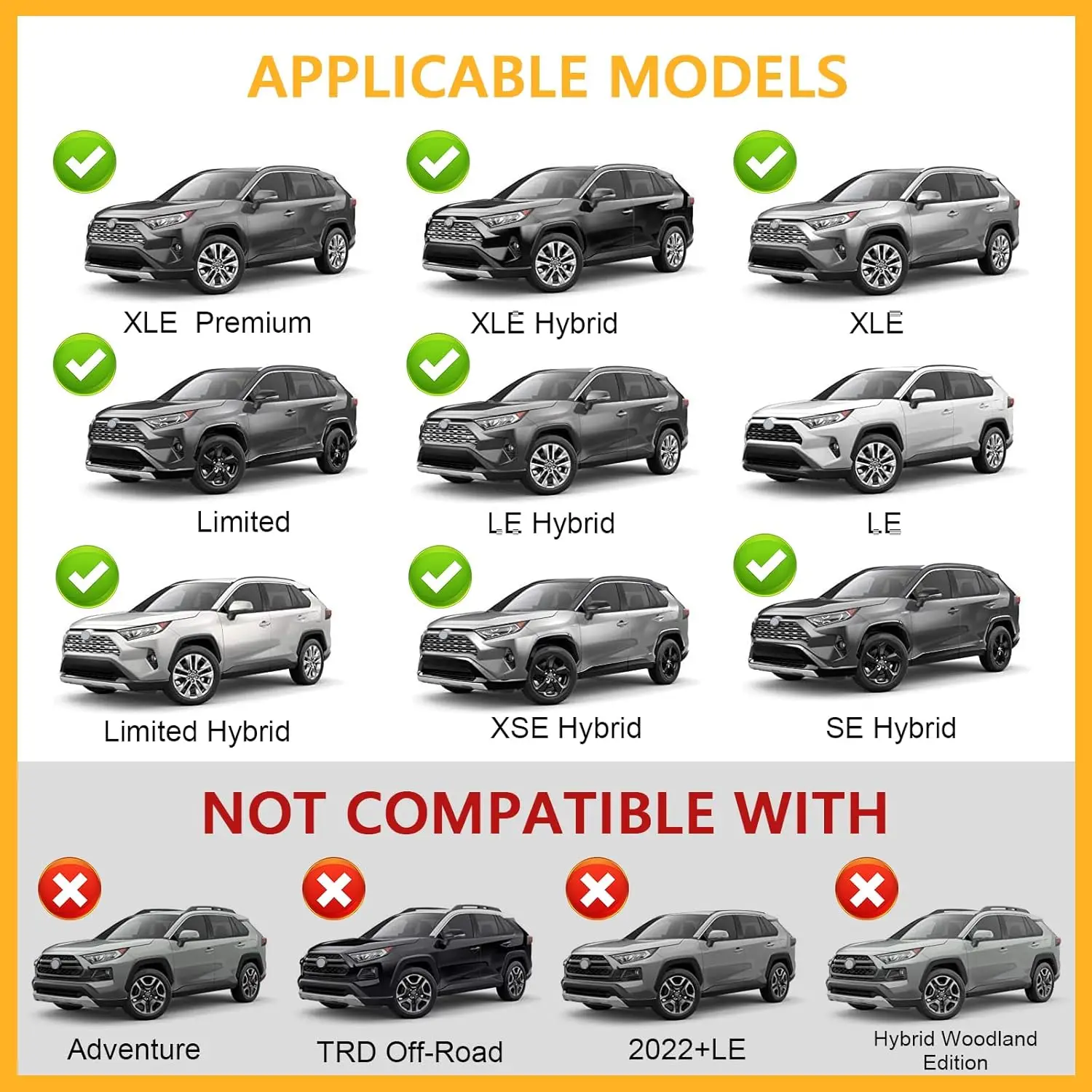 Поперечные дуги багажника на крышу для Toyota RAV4 2019-2025 (не LE 22-25/Adventure/TRD Off-Road/Hybrid Woodland