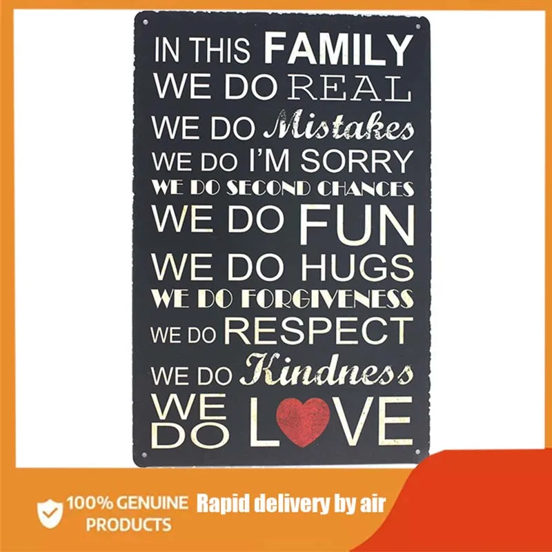 

This Family We Do Real Fun Hugs Love Metal Tin Sign, Vintage Plaque Home House Wall Decor room decoration vintage decor