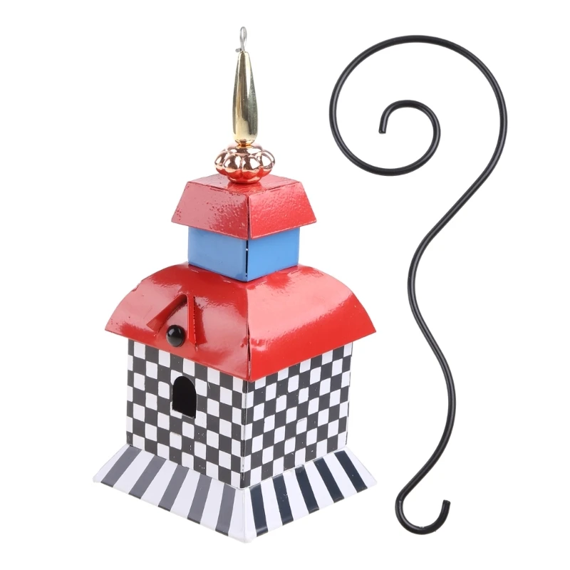 

Металлическая кормушка для птиц, водонепроницаемая кормушка для семян, для диких птиц, подвесной домик для птиц, легко наполнять, для сада