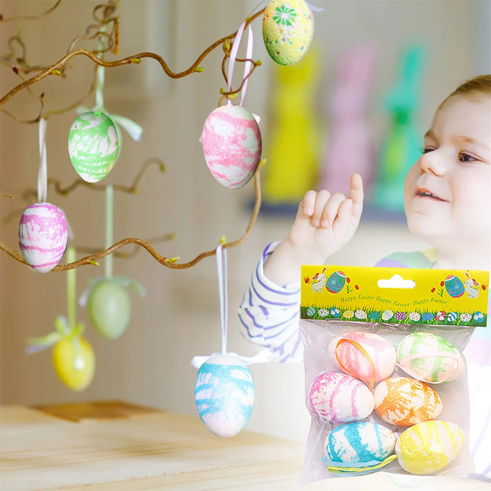 Пасхальные яйца самодельные окрашенные узоры имитация яиц праздничная сцена