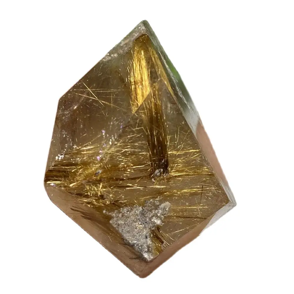 

Натуральный Золотой рутилированный кварцевый кристалл для волос, полигедрический минеральный образец, энергетический лечебный камень, домашние украшения, подарок на ладонь
