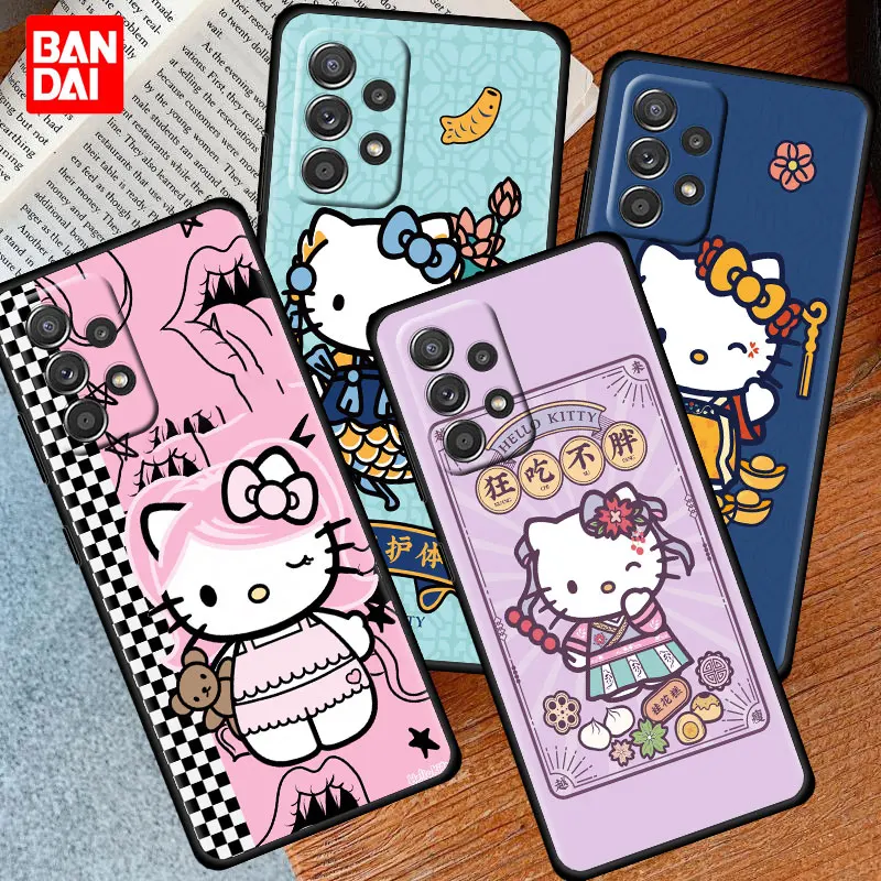 

Hello Kitty Drawing Case for Samsung Galaxy A03 A13 A31 A50 A51 A52 A30 A70 A71 A32 Note 20 Ultra 5G Black Capa Silicone Cover