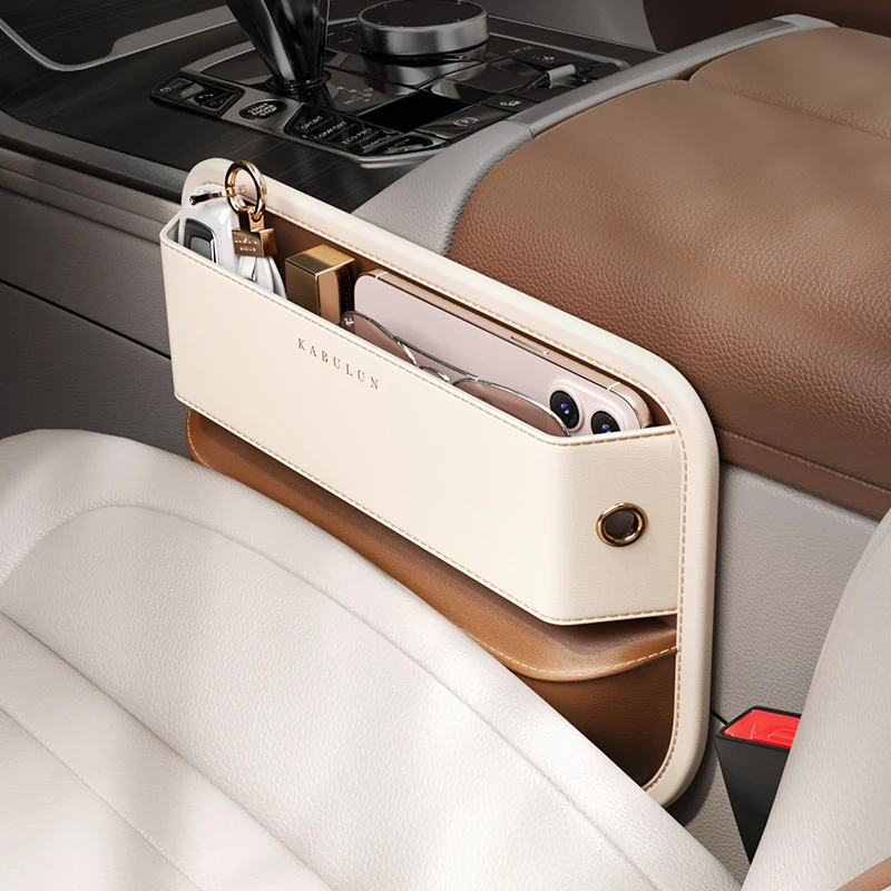 

Car Slot Storage Box Leather Material Partition Storage Bag High-End Atmosphere Universal Interior Accessories For Women