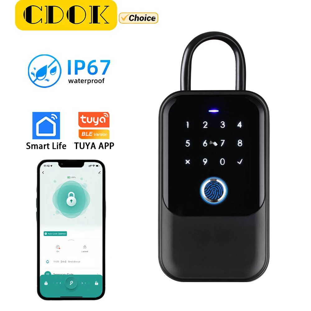 

CDOK K5 TTlock/Tuya Умный Ключ-бокс Водонепроницаемый IP67 Солнцезащитный Крем Из Алюминиевого Сплава Повышенная Безопасность...