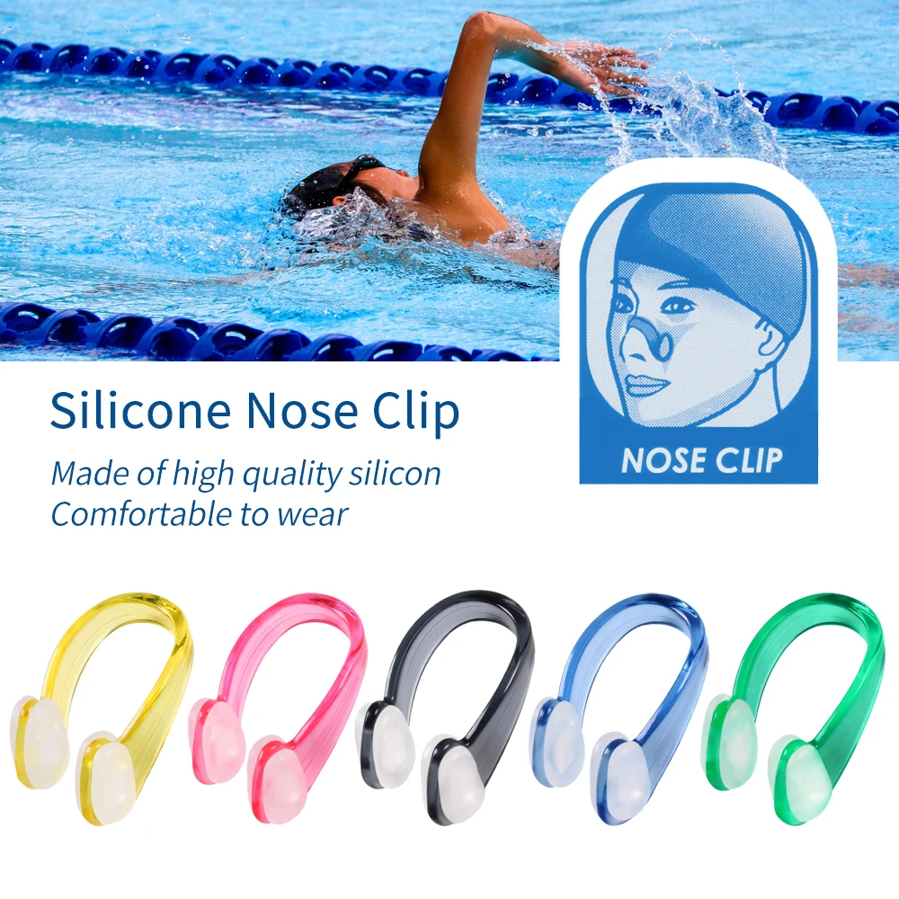 

1 PCS Swimming Soft Silicone Nose Clip Ear Plugs Set Swimmer Unisex Nose Clip Earbuds Set Small Size Waterproof For Kids Adults