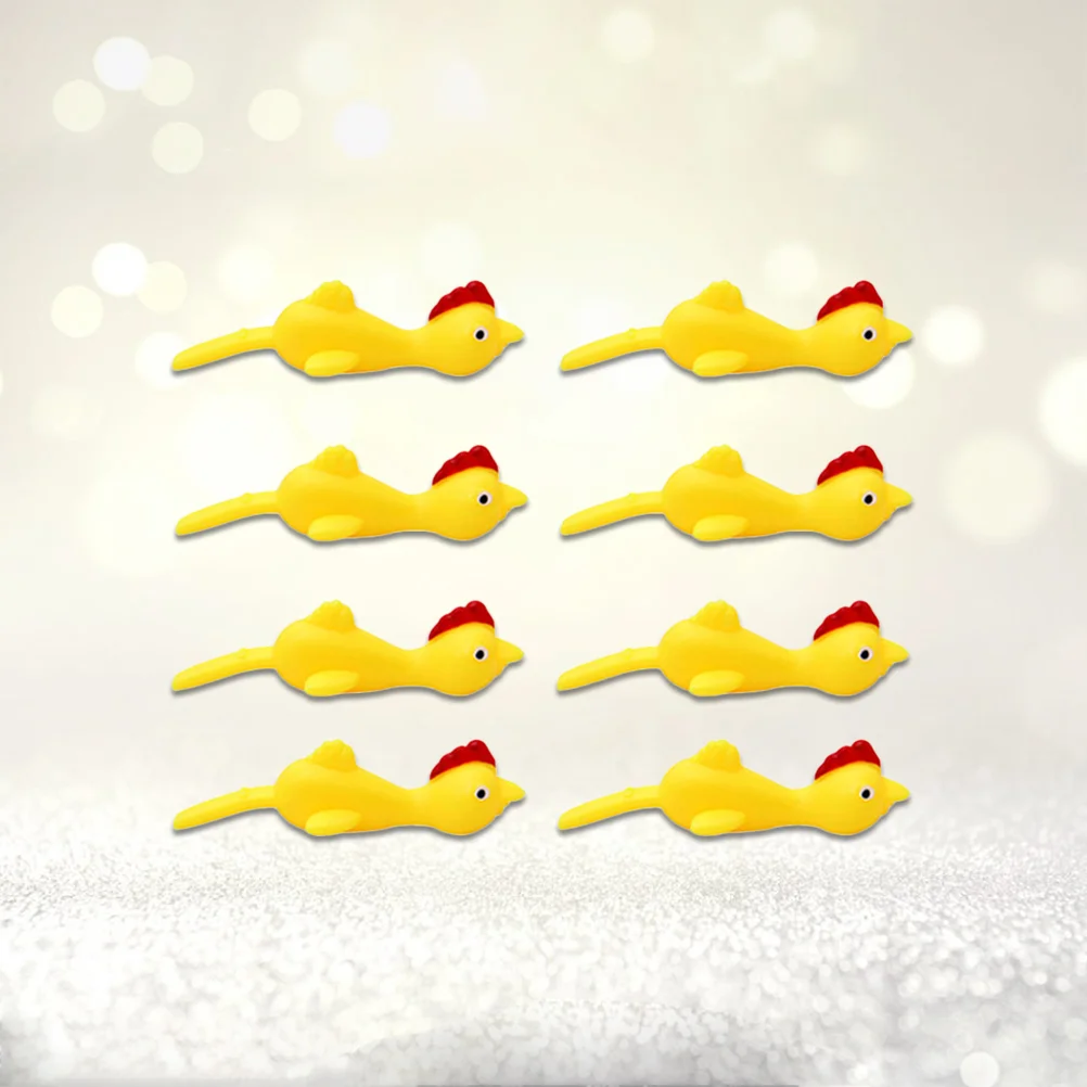 

10 Pcs Toys Elasticity Chick Finger Slingshot Funny Chicken Adault For boy Rubber