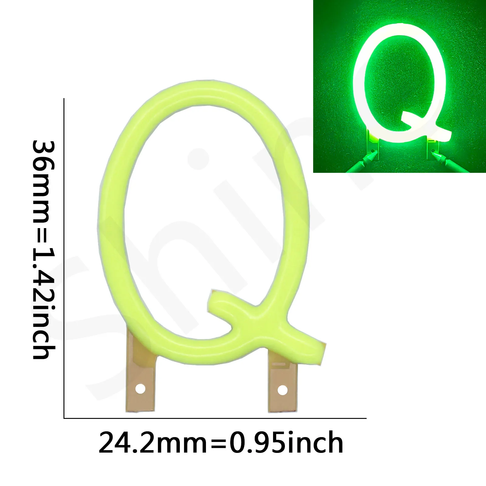 

Зелёная светодиодная нить с буквами DT&ZM