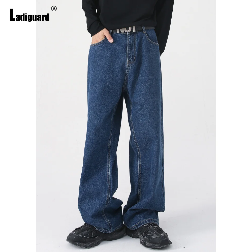 

Ladiguard 2023 Japanese Fashion Straight Leg Jeans Demin Pants Vintage Stand Pocket Trouser Mens Loose Style Jean Pants Hommes