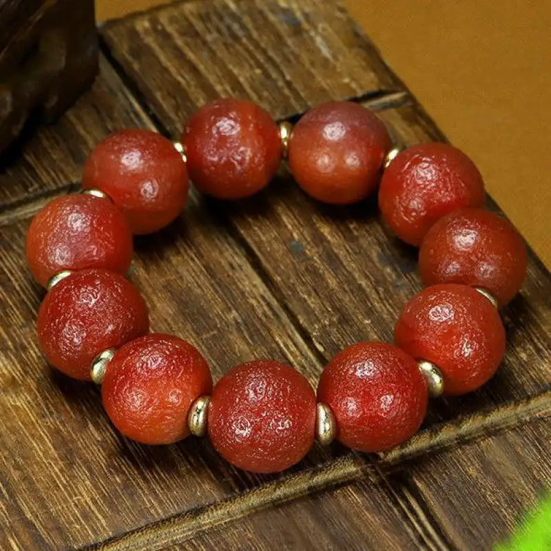 

20mm Tibetan Feng Shui Agate Jade Bracelet Men Women Healing Jewelry Tibet Weathered Jades Round Stone Beads Bracelets Bangles