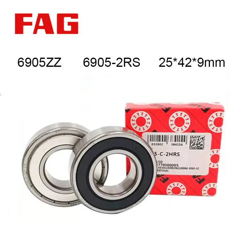 

Germany 100% Original FAG Bearing 6905ZZ 6905-2RS C3 ABEC-9 2/5Pcs 25x42x9mm Thin 6905 2RS Ball Bearings 6905ZZ 61905 Bearings