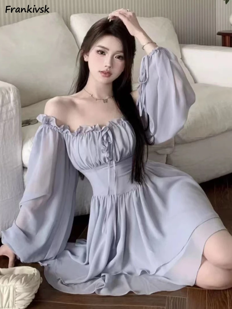 Платье женское в стиле ретро с рукавами-фонариками