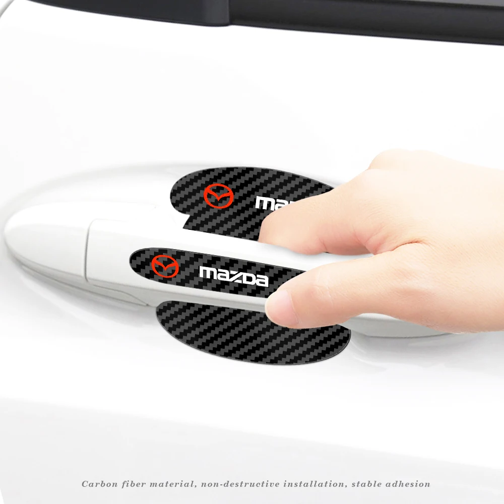 

8pcs/Set Car Door Sticker Carbon Fiber Anti-Scratch Cover Handle Handle Auto Accessories For Mazda 3 Mazda 6 CX3 CX5 MP MS Axela